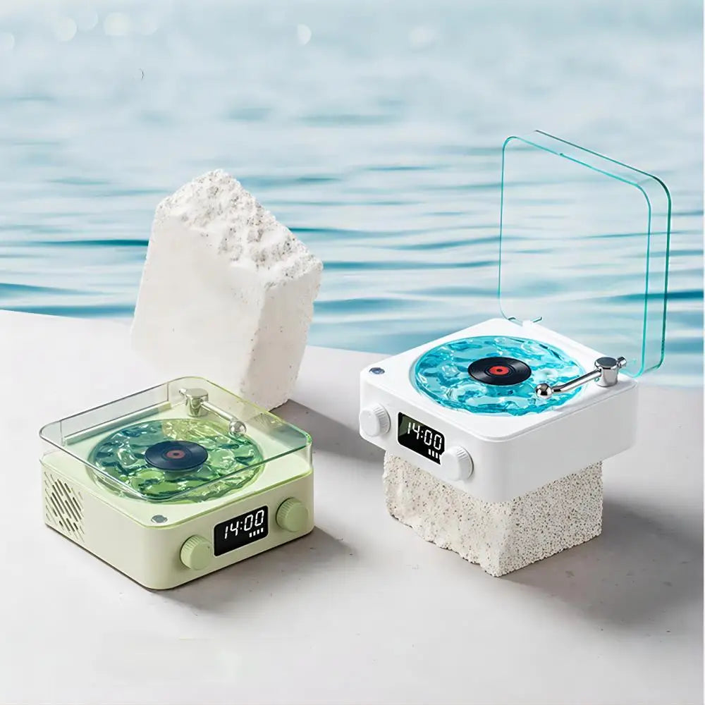Vinyl inspired bluetooth speaker