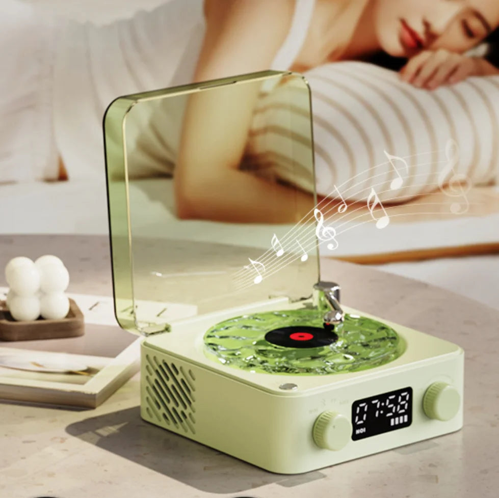 Vinyl inspired bluetooth speaker